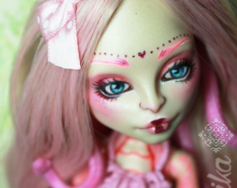 Monster high repaint OOAK Nude doll Viperine Gorgon