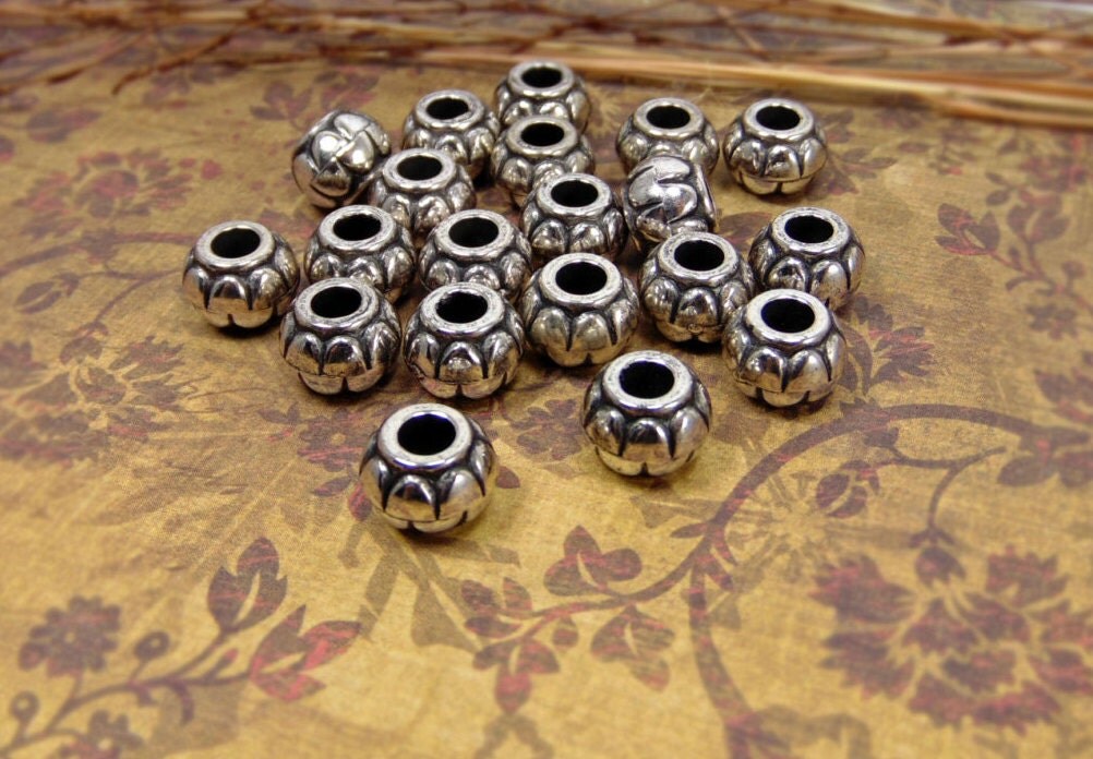 20 pcs Antique Silver Beads European Style Beads Charm Beads