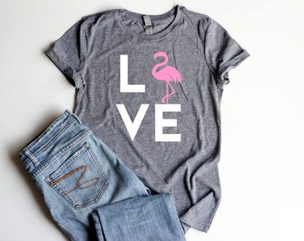 Flamingo LOVE Shirt Junior Fitted Pink Flamingo Party Shirts Bachelorette Flamingle Shirt Women Be a Flamingo Summer Shirt Women Cute Shirt