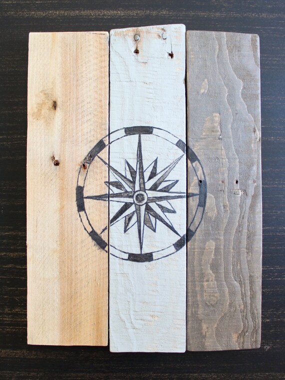 Rose Wind On Reclaimed Wood Compass Rustic Style 1025 X 2886