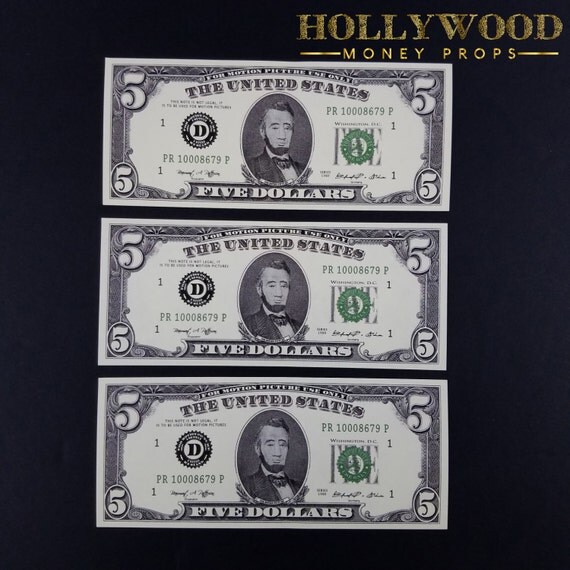 5 dollar bill x3 15 dollars 1980 series full print best