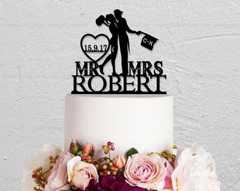 Wedding Cake Topper,Joker and Harley Quinn Cake Topper,Mr And Mrs Cake Topper,Custom Cake Topper,Last Name Topper,Personalized Initials
