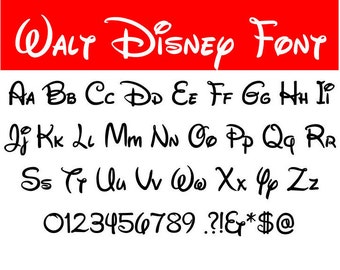 Walt Disney font svg, Walt Disney letters alphabet, Disney font svg, cartoon svg, dxf, cricut, silhouette cutting file, instant download