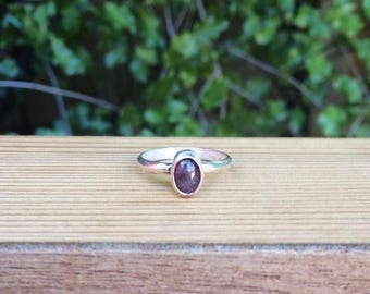 Pink Tourmaline Ring / Sterling Silver Ring / Silver Tourmaline Ring / Tourmaline Stack Ring Size 6 / Small Tourmaline Ring