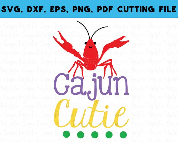 Download Cajun Cutie Crawfish SVG DXF EPS Pdf Png Mardi Gras cut file