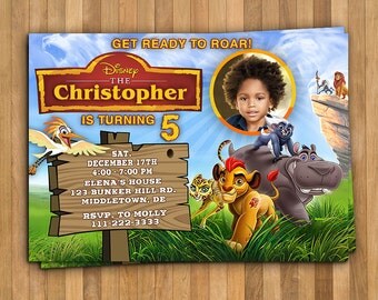 Lion Guard Invitation, Lion Guard Invite, Printable Lion Guard Invite, Lion Guard Birthday Invitation Digital File