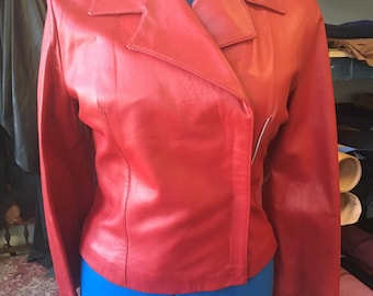 Brand new red leather jacket. Womens leather jacket