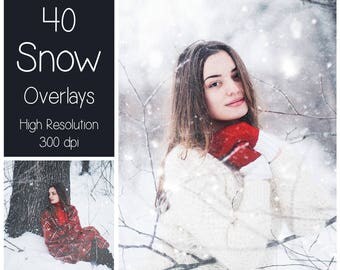 40 Snow Overlays - Snow Textures - Winter Photoshop Overlays - Winter Overlays - Snow Background - Photography Overlays - Snow Backdrop