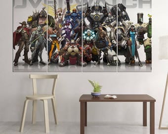 Overwatch Heroes - 4 Piece Canvas | Overwatch Wall Art | Painting | Poster | Print | Mural | Decal | Artwork | Decor