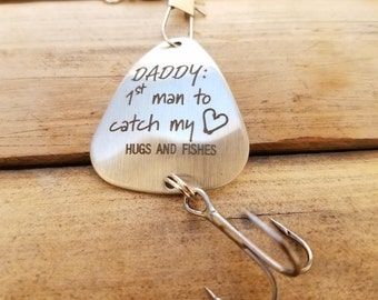 Father of Bride Gift, Daddy 1st Man to Catch My Heart Fishing Lure, Dad Christmas Gifts, Dad Birthday Gifts, Unique Fishing Lure,