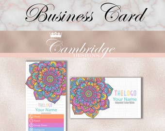 Mandala Flower Business Card Inspired By LuLaRoe Business Cards - Home Office Approved Fonts and Colors Business Card, Digital