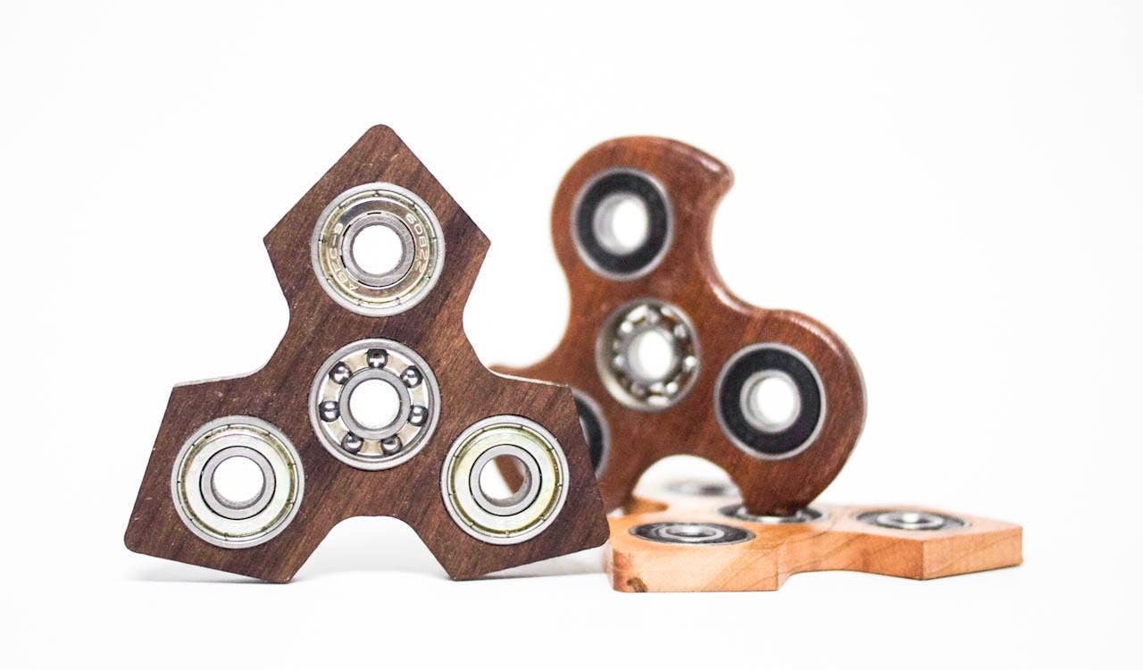 Dark Walnut Handmade Ninja Wood Fidget Spinner Toy with