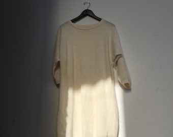 Angora Cashmere Ivory Cream Sweater Dress SZ M