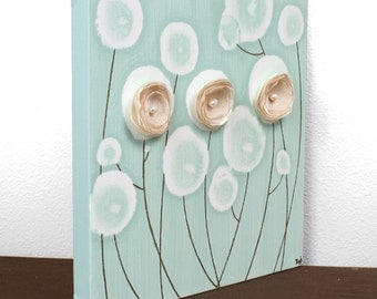 Original Acrylic Painting on Canvas Flower Wall Art - Small 10x10