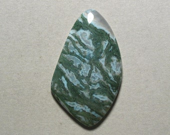 green MOSS AGATE cabochon 31X51mm freeform designer cab