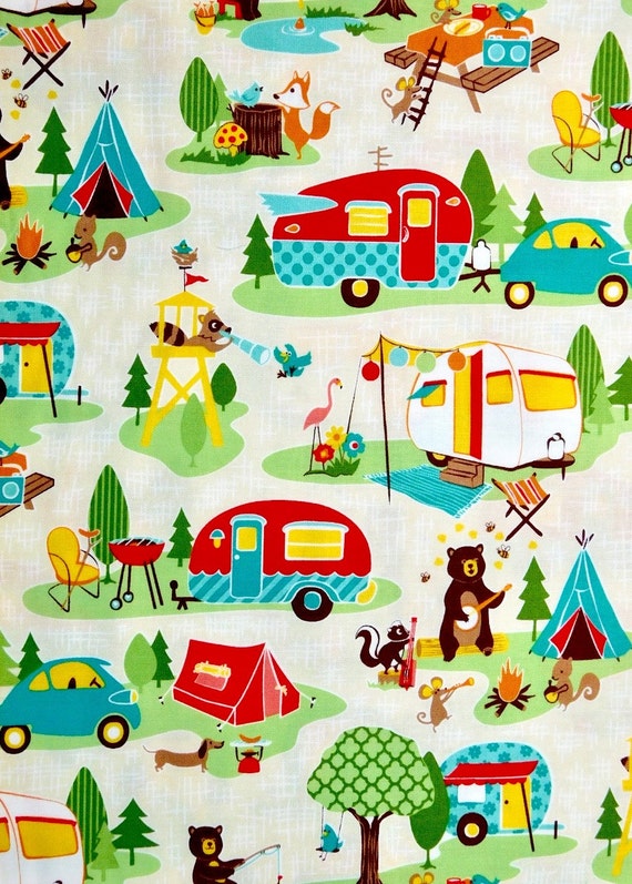 Camping Fabric Road trip kids fabric by Riley Blake 100