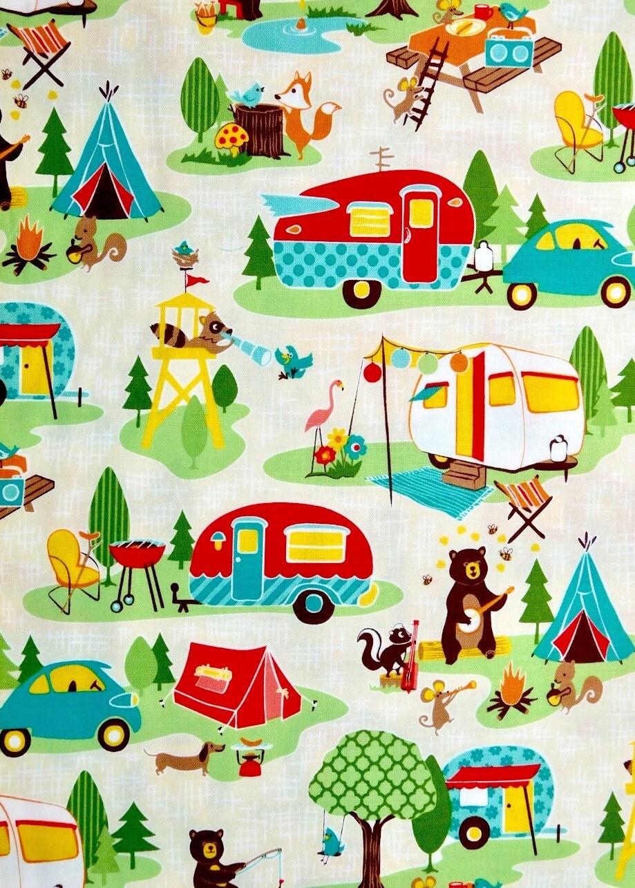 Camping Fabric, Road trip kids fabric by Riley Blake 100 cotton fabric