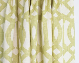 Schumacher Kelly Wearstler Imperial Trellis Pleated Drapes (Comes in 11 Colors - Shown in Citrine)
