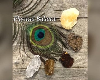 Physical Balance Crystal Healing Set - 5 Stone Gift Set Comes with Tag & In Gift Bag