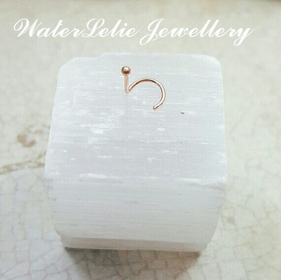 Tiny 14k Rose Gold ball nose stud. Solid by waterleliejewellery