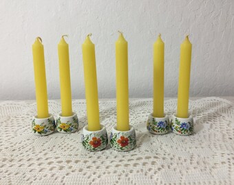 Pair Of Pretty Vintage West Germany Fine Porcelain Party Lights Candleholders With Fitting Candles ~ Rauschert Porcelain ~ Bavarian Village