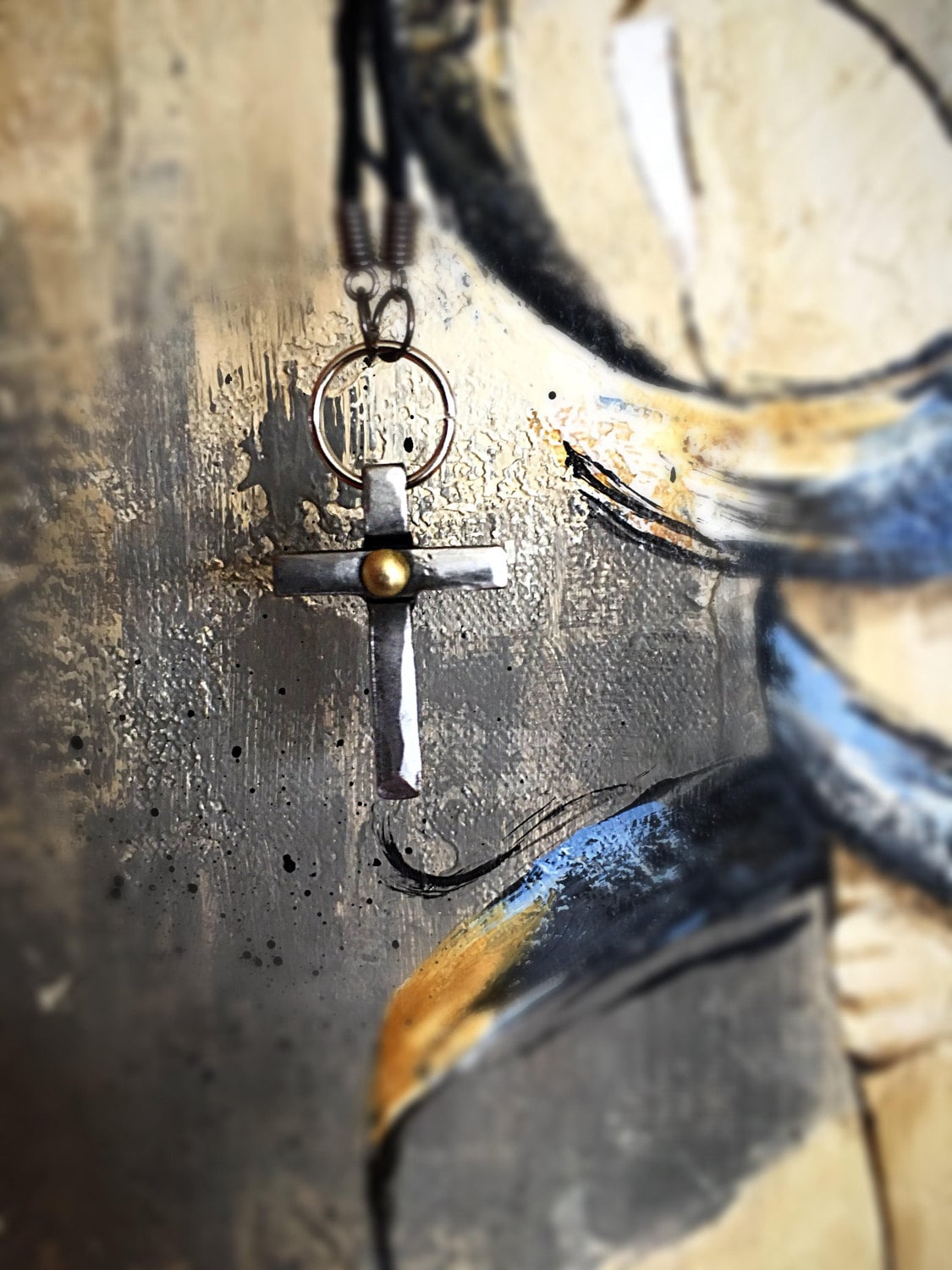 CROSS PENDANT Necklace Hand by Blacksmith Naz Iron