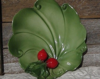 Brad Keeler Ceramic Radish Dish, Radish Dish, Green Ceramic Art Dish
