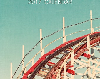 CLEARANCE SALE 2017 Photo Calendar, Along The Boardwalk, 2017 Desk Calendar, Carnival Photography, Boardwalk Surf Decor, 5x7 desk calendar