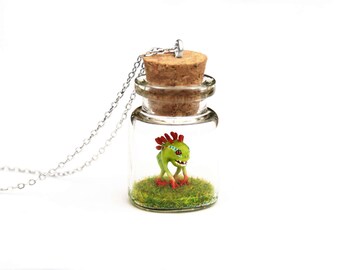 Murloc Bottle Necklace World of Warcraft - Gamer Girl Gift - Legion Wrath of the Lich King