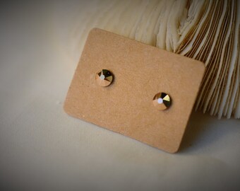 Petite SWAROVSKI Crystal Metallic Light Gold (001 MLGLD) with Stainless Steel Stud Earring ~ 5 mm - Girls / Casual / Elegant