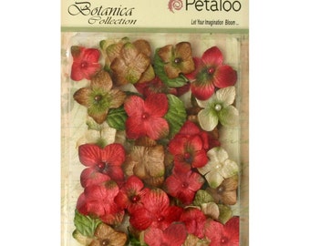 VELVET FLOWERS, Velvet Hydrangea Petals, Velvet Petals, Flat Paper Flowers, Petaloo Flowers, Vintage Flower Petals, Vintage Paper Flowers