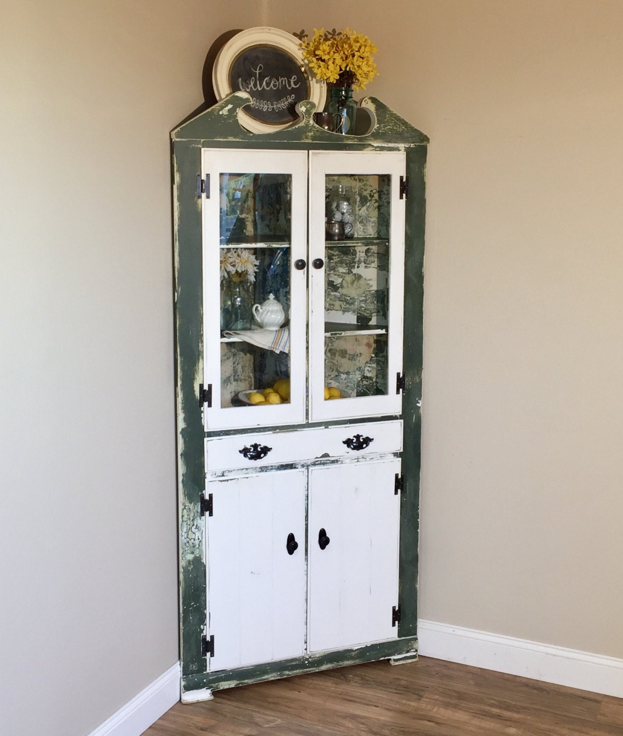 Corner Kitchen Hutch Farmhouse Furniture Kitchen Hutch