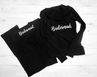 Bridesmaid Hoodie and Yoga Pants Package, Bridesmaid Sweatsuit, Bridesmaid Hoodie and Pants, Bridesmaid Outfit, Bridesmaids Outfits