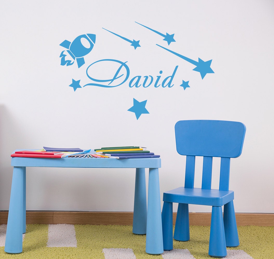 Personalized Name Wall Decals For Boys Nursery Rocket Decal Personalized Name Wall Decals For Nursery