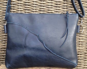 Leather Clutch Shoulder Bag MakeUp Bag Cognac Leather-Cognac