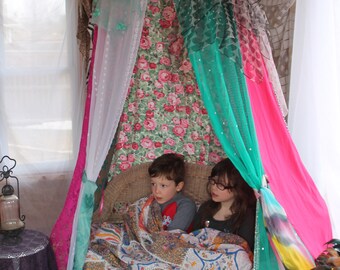 Rose Garden tent, Sunroom reading tent, hulahoop tent, hanging bed canopy