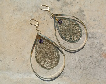 Gold Metal Earrings- Re-Vamped Vintage
