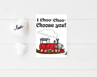 Nerdy Valentine Card - Funny Valentine Card - Digital Valentine Card - Printable Valentine Card - Train Valentine Card - Valentine for Him