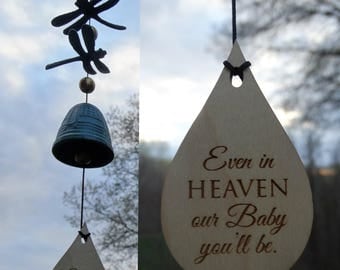 Memorial Bells Dragonfly Custom Gift After Loss Of Mom Dad or Loved One In Memory of stillbirth miscarriage memorial garden