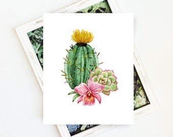 Gallery Art Print, Cactus Botanical Print, Botanical Art, Contemporary Cactus Art, Botanical Printable Art, Cacti Print, 8x10 Digital Print