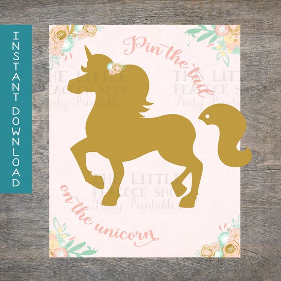 pin the tail on the unicorn 16x20 by thelittlepeacockshop on etsy