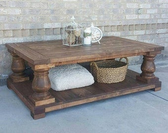 rustic baluster wide plank coffee table rustic baluster wide plank coffee table