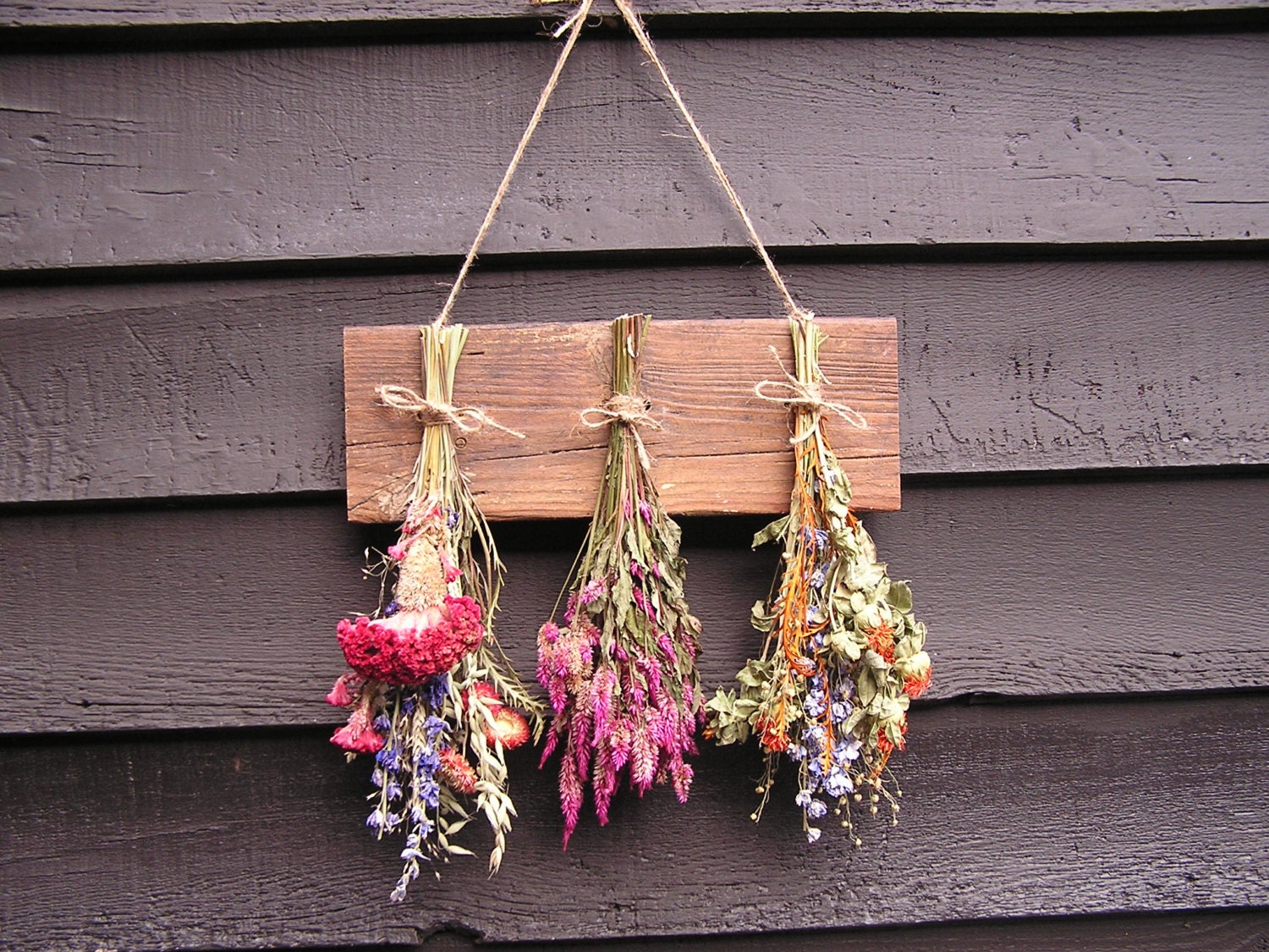 Hanging Dried Flower Bunches Barn Board Dried Flower Rack