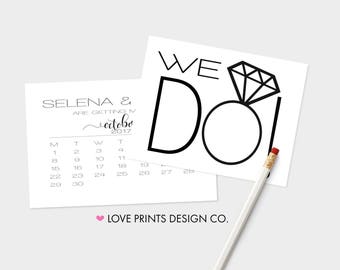 Save -the-Date Postcard, Printable Save the Date Template, Wedding Announcement, Save the Date Calendar