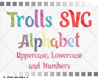 Trolls svg Alphabet, trolls svg, trolls birthday svg, svg font, disney font, svg fonts for cricut, svg files for cricut, Cricut Downloads.