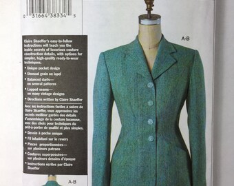 Vogue Claire Shaeffer Collection V7908 Custom Couture Jacket Pattern Misses' size 12,14,16 Bust 34 to 38 uncut