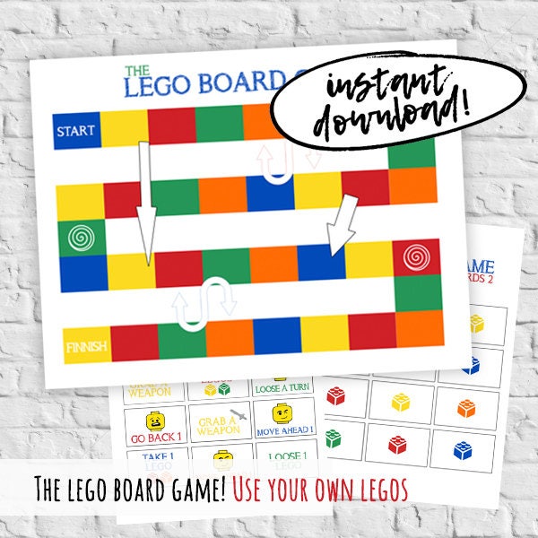 LEGO KIDS Board Game Learning printable Game Lego digital