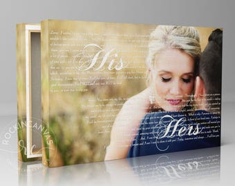 First Anniversary Personalized Custom Canvas Wall Art First Dance Vows Lyrics Or Poem