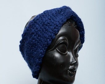 Knit headband blue Turban headband Wool headbands Turban headwrap Headband boho Adult turban Tricoter bandeau Kids Headband Winter