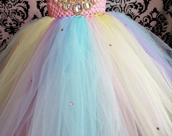 Rainbow Unicorn Dress/Unicorn Dress/Rainbow Dress/Pastel Rainbow Party/Unicorn Party/Unicorn Pony Dress/Pastel Unicorn Party/Baby Girl Dress